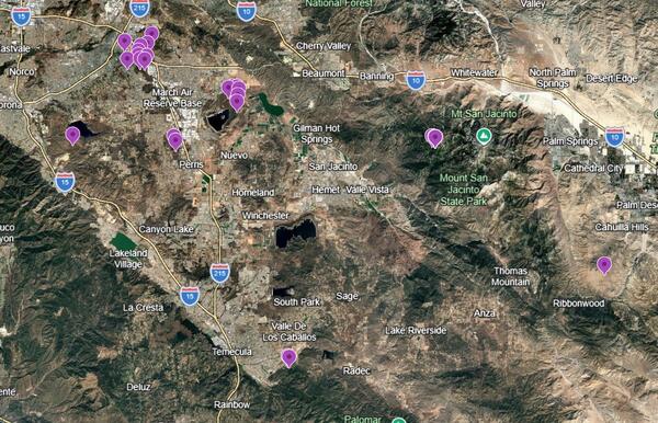 map of camera trap locations